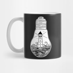 Lighthouse in a lightbulb creative handdrawn Gift Mug